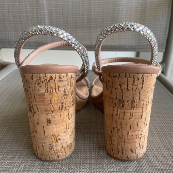 STEVE MADDEN Morgan Rhinestone Cork Wedge Heels Sandals - Picture 8 of 12